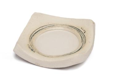 Keramikuntersetzer Kreise gross ~ weiss